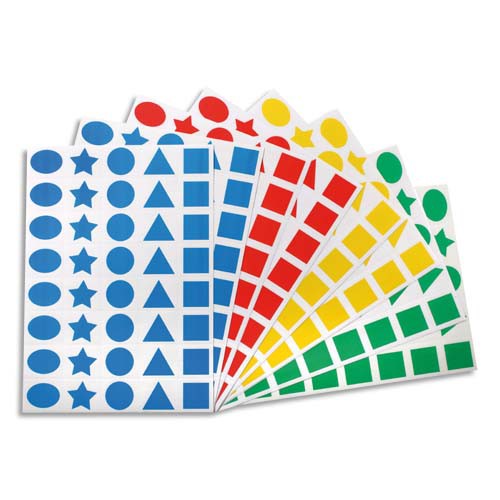 APLI KIDS Boîte de 4 rouleaux de gommettes rondes 20 mm, couleurs assorties  (bleu, rouge, jaune et vert)
