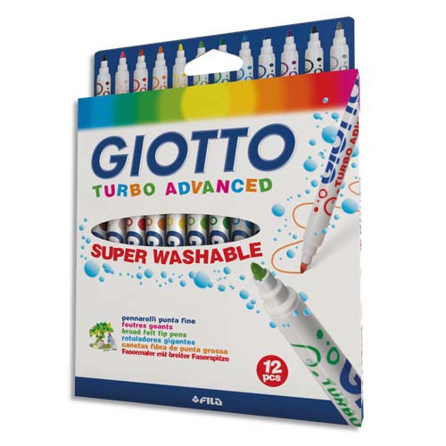 Giotto Turbo Color - 12 Feutres - pointe moyenne