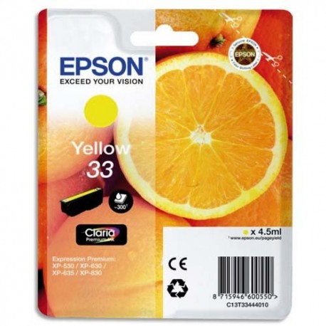 T3304 (T330440) EPSON Cartouche jet d'encre Jaune de marque Epson C13T330440