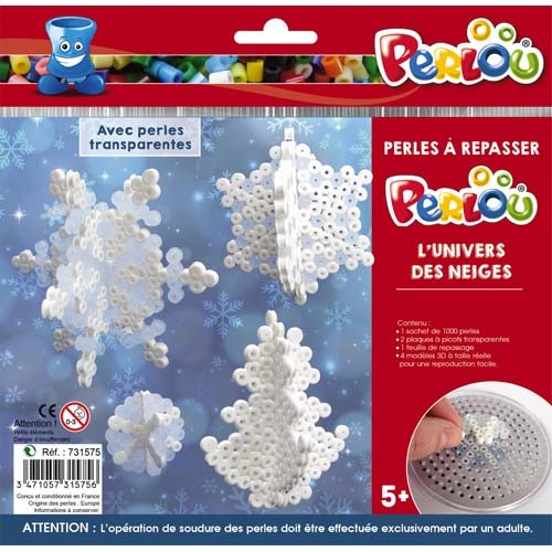 Kit d'activité perles à repasser, 1000 perles assorties, 1 plaque