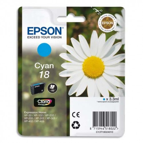 T1802 (T180240) EPSON Cartouche jet d'encre cyan de marque Epson C13T180240