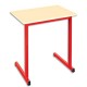 SODEMATUB Table scolaire monoplace, hêtre , rouge - Dimensions : L70 x H74 x P50 cm, taille 3