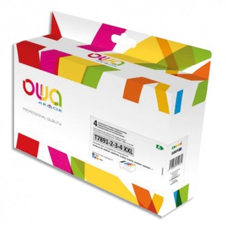 OWA Pack de 4 cartouches compatibles jet d'encre Noir, Cyan, Magenta, Jaune EPSON T7891/2/3/4 K10435OW