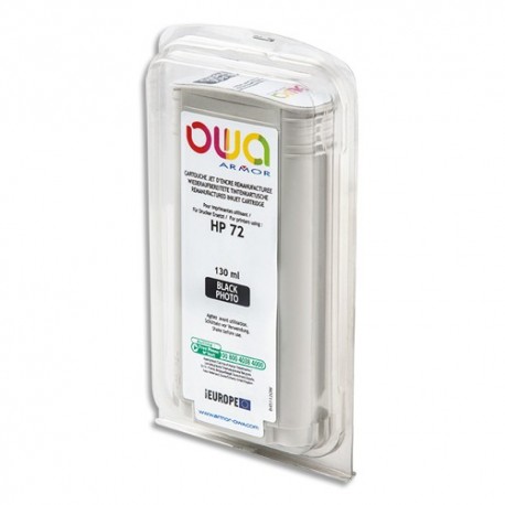 OWA Cartouche compatible jet d'encre remanufacturées Noir Photo HP 72 / C 9370 A B45112OW