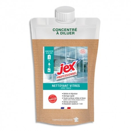 JEX Recharge concentrée à diluer 250 ml pour les surfaces vitrées et lisses. Contact alimentaire.