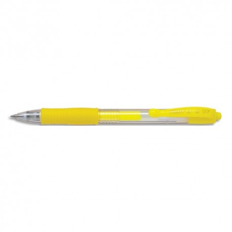 PILOT Stylo roller encre gel G-2. Pointe moyenne 07 RT. Couleur Jaune néon  - Direct Papeterie.com