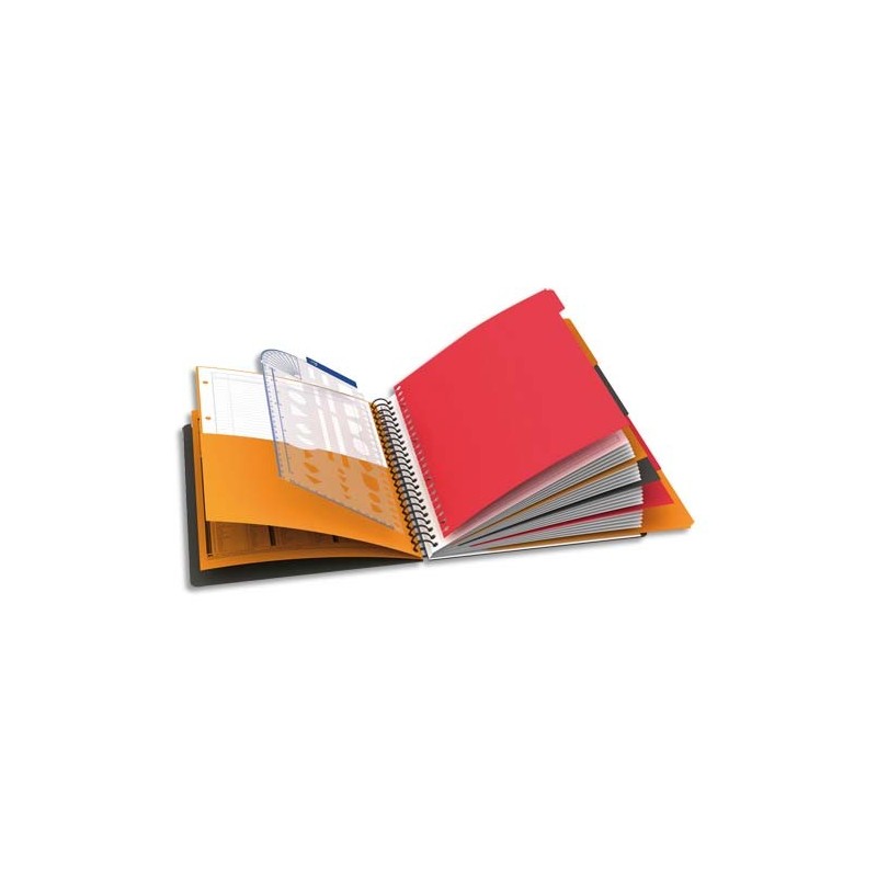 OXFORD Cahier ACTIVEBOOK spirales 160 pages perforées 80g lignée 6mm  17x21cm Couverture polypro Orange