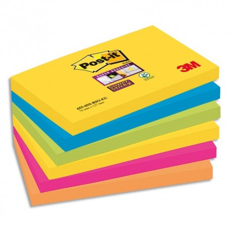 POST-IT® Notes Super Sticky Playful 47.6x47.6 mm. 12 blocs, 90F