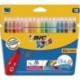 Feutre de coloriage Bic KID COULEUR.Pointe moyenne pochette de 18 feutres dessin Coloris assortis