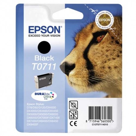 T0711 (T071140) EPSON Cartouche jet d'encre noir de marque Epson C13T071140