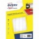 AVERY Sachet de 2304 étiquettes multi-usage blanches 8 x 20 mm. Planche format A5. ETE144