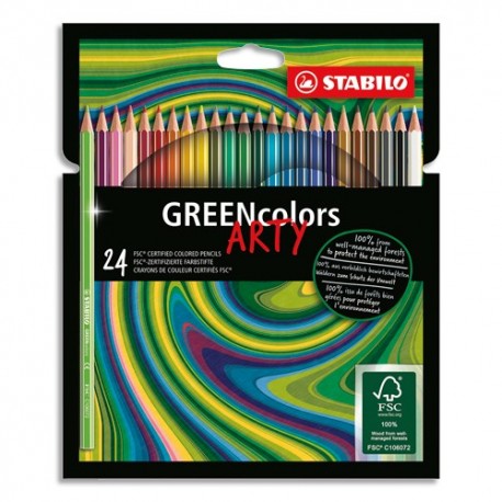 COLORED PENCILS Etui 12 crayons de couleurs à bois hexagonaux