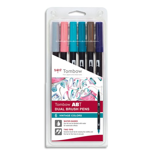 Etui de 12 feutres pinceaux ABT dual Brush pen de Tombow (couleur