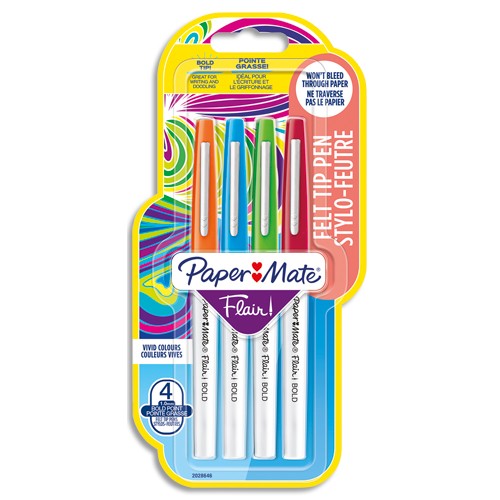 PAPERMATE Blister de 6 feutres Flair Bold assortis - Direct Papeterie.com