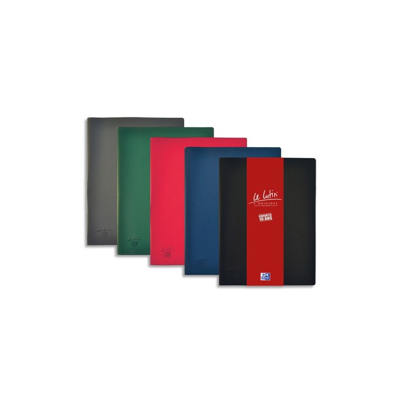 OXFORD Protège-documents Le Lutin avec poche de rangement, 20 vues, 10  pochettes, coloris noir