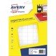 AVERY Sachet de 1152 étiquettes multi-usage blanches 16 x 22 mm. Planche format A5. ETE072 