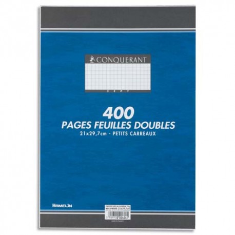 Sachet de 400 pages copies simples grand format A4 grands carreaux Seyès  70g perforées