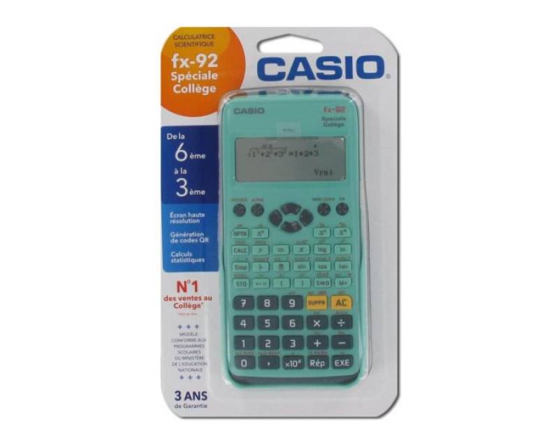 Description de la calculatrice Casio fx-92 collège pas cher à Montpellier Hérault Occitanie.